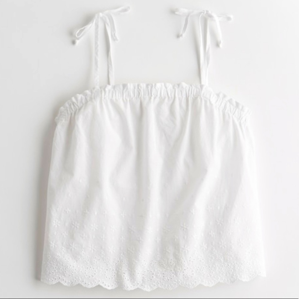 Gilly Hicks Tie Shoulder Ruffle Sleep Tank